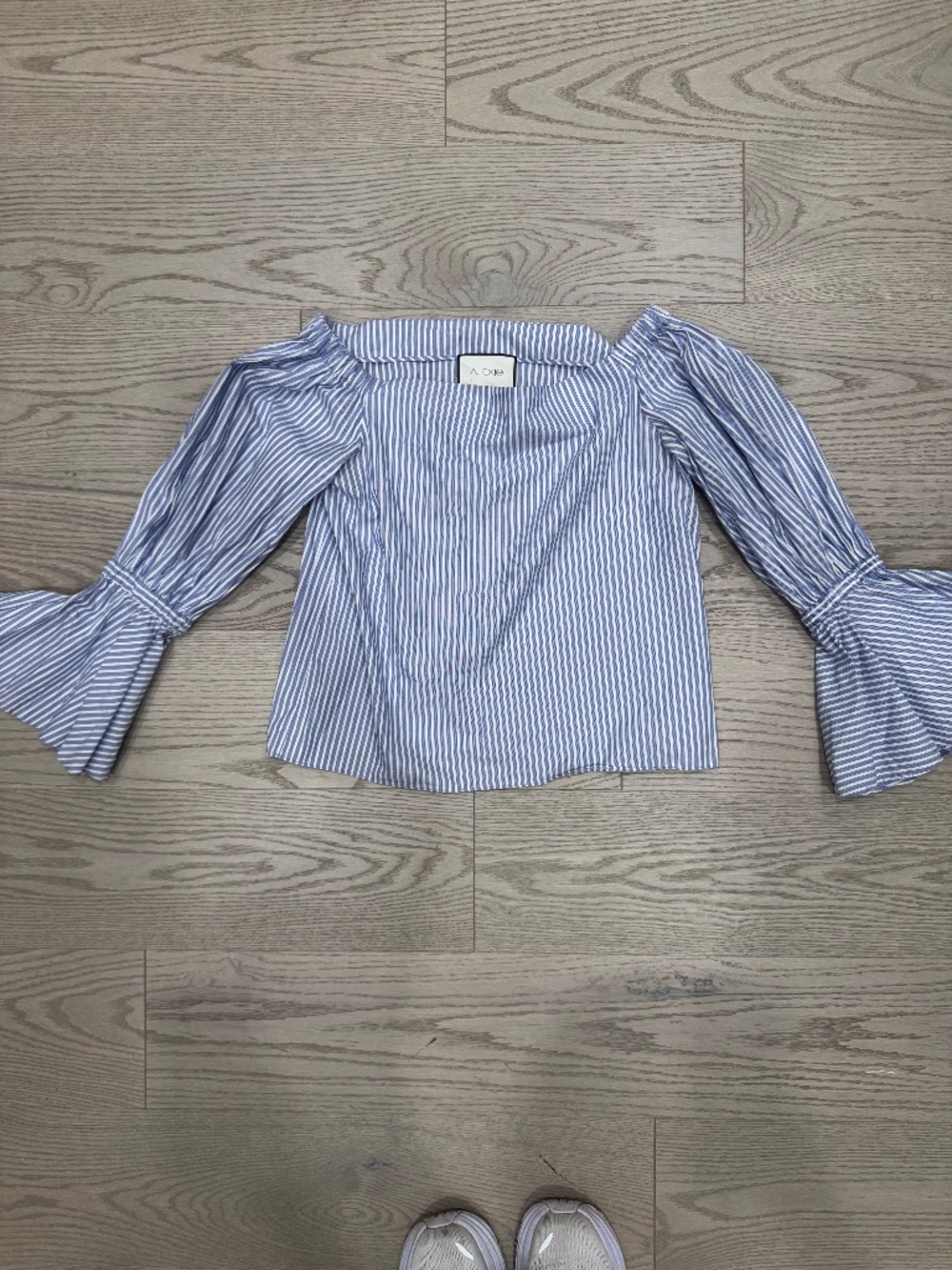 Off shoulder pinstripe women’s top